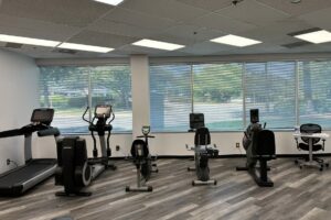 Cardio machines in the physical therapy space at Comp Rx Physical therapy. 